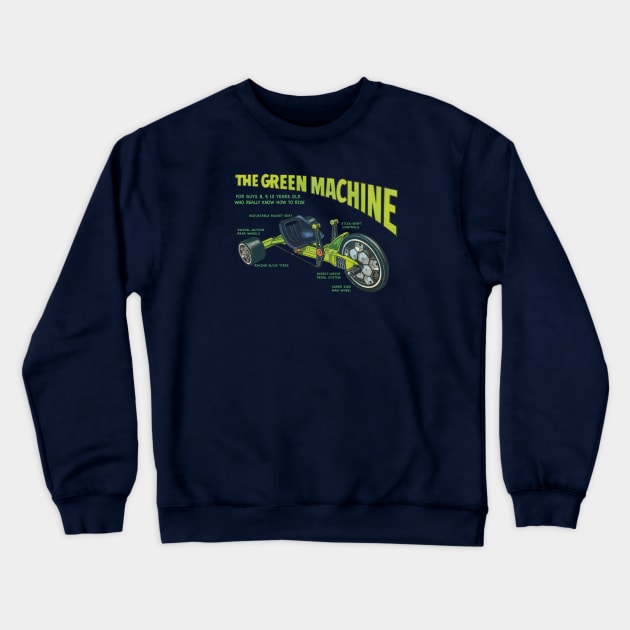 Green Machine Big Wheel '77 Crewneck Sweatshirt by GeekGiftGallery